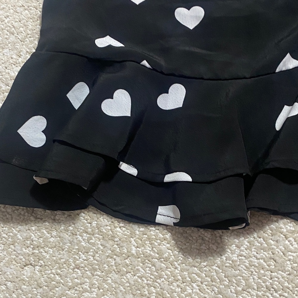 Miami Black and White Heart Mini Skirt - Picture 4 of 15